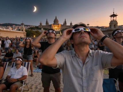 Massive Crowds and Traffic Chaos as Catalonia Watches Rare Total Eclipse RUSSPAIN.com