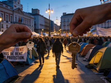 Madrid housing protest turns Puerta del Sol into a pressure camp RUSSPAIN.com