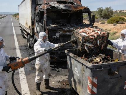 Rotting octopus cargo finally cleared after weeks of stench on Cádiz highway RUSSPAIN.com