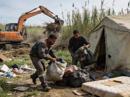 Ibiza wetland camp cleared in hours as residents told to leave RUSSPAIN.com