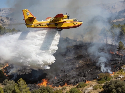 How Spain’s Canadair Pilots Drop 6,000 Liters of Water With Precision RUSSPAIN.com