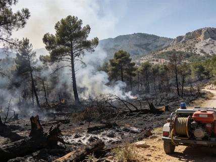 Night Rain Slows Wildfire Threat in Santa María de la Alameda RUSSPAIN.com