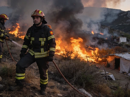 Firefighters contain wildfire in Ceuta's Monte de la Tortuga after migrant surge RUSSPAIN.com
