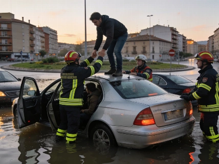 Rescue teams pull drivers from flooded cars in Granollers RUSSPAIN.com