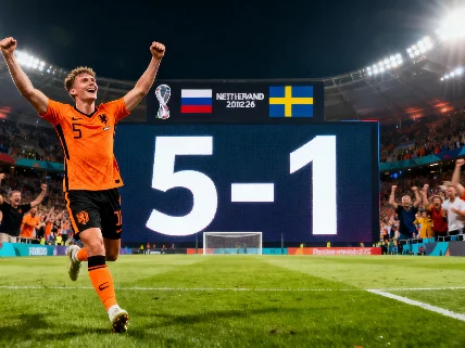 Dumfries Shines in 5-1 Netherlands Victory Over Sweden at 2026 World Cup RUSSPAIN.com