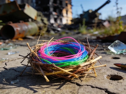 Birds in Ukraine Build Nests with Military Drone Fiber Optics RUSSPAIN.com
