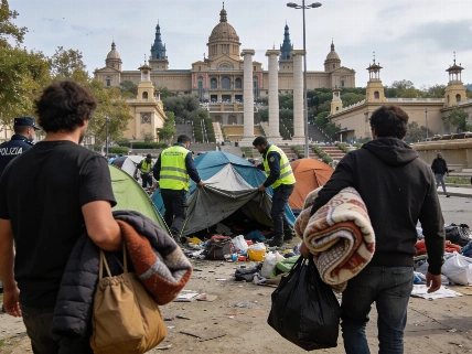 Barcelona Police Clear Major Homeless Encampment in Montjuïc RUSSPAIN.com