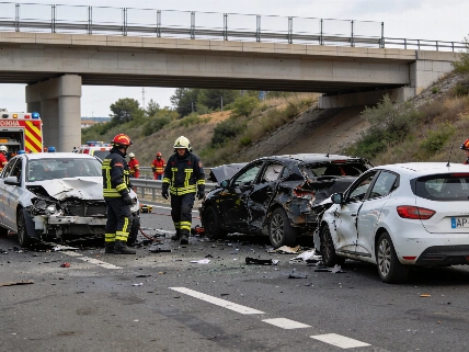 Major Accident Shuts Down AP-7 Near El Papiol, Emergency Crews Mobilized RUSSPAIN.com