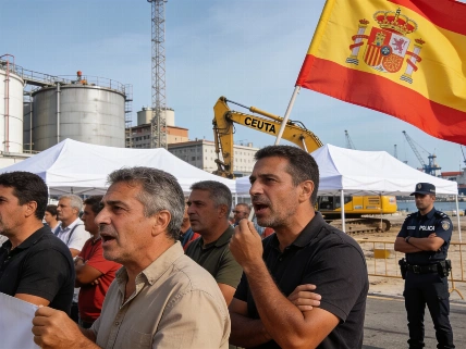 Ceuta residents protest new migrant camp near port district RUSSPAIN.com