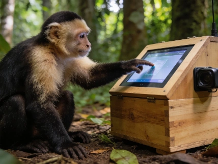 Wild Capuchin Monkeys Use AI Touchscreen for Food in Costa Rica RUSSPAIN.com