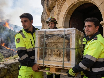 Historic Relics Evacuated as Wildfire Threatens San Juan de la Peña RUSSPAIN.com