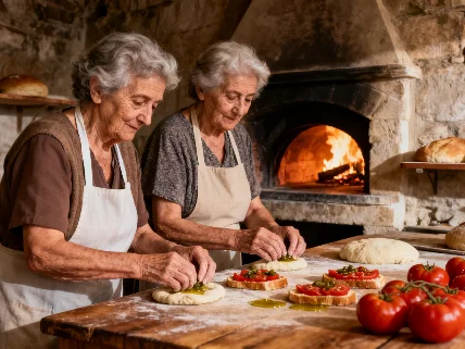 Teresa and Graziella draw crowds to the 700-year-old oven RUSSPAIN.com