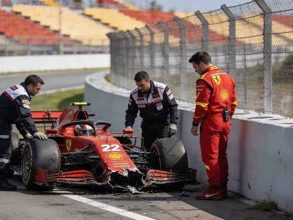 Hamilton crashes out in Madring as Ferrari suffers heavy damage RUSSPAIN.com