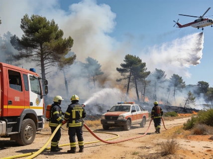 Firefighters and Aircraft Battle Blaze in Protected El Saler Area RUSSPAIN.com