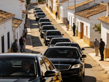 Presidential Motorcade Rolls Through Small Huelva Town RUSSPAIN.com