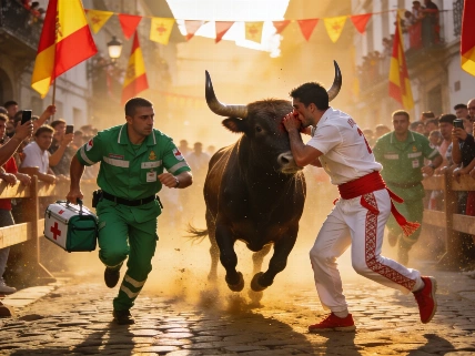 Fourteen Injured in Fifth San Fermín Encierro, One Gored in the Face RUSSPAIN.com