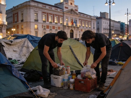 How an Improvised Camp Took Over Madrid's Sol RUSSPAIN.com