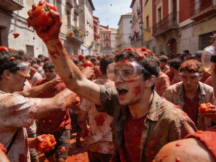 22,000 Join La Tomatina in Buñol Amid Red-Tinged Festivities RUSSPAIN.com