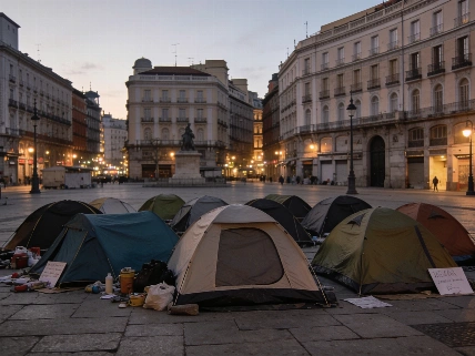Bertrand Ndongo Confronted and Expelled from Puerta del Sol Protest RUSSPAIN.com