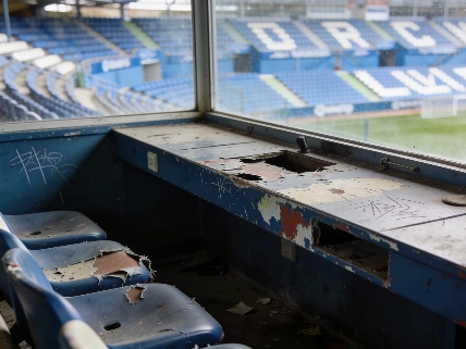 Vallecas stadium vandalised as masked men surround the directors' box RUSSPAIN.com