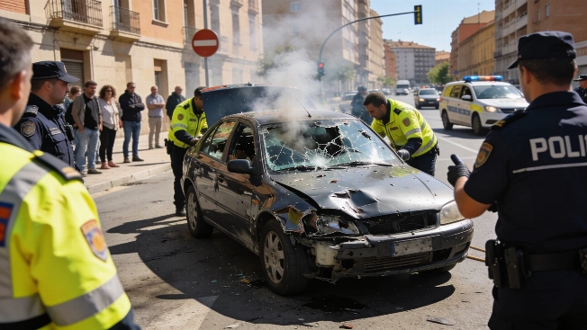 Five Injured After Car Explosion in Central Lleida RUSSPAIN.com