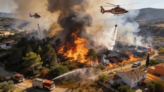 Firefighters Battle Expanding Wildfire in La Vall d’Uixò, Castellón RUSSPAIN.com
