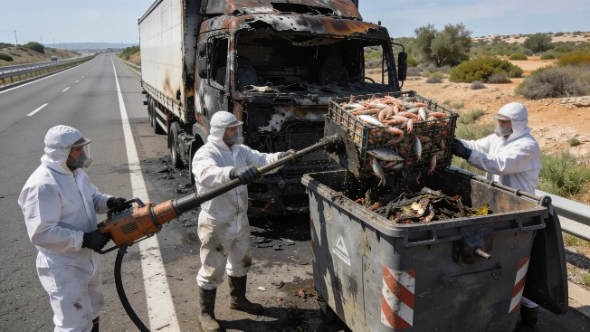 Rotting octopus cargo finally cleared after weeks of stench on Cádiz highway RUSSPAIN.com