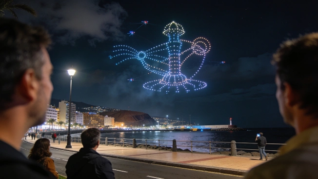 Santa Cruz opens Plenilunio with more than 500 drones RUSSPAIN.com