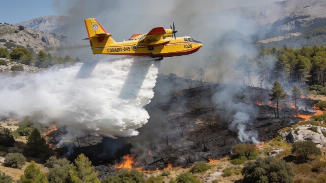 How Spain’s Canadair Pilots Drop 6,000 Liters of Water With Precision RUSSPAIN.com