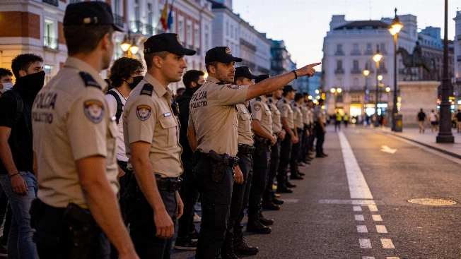 Three Far Right Protesters Arrested Near Madrid's Sol Camp RUSSPAIN.com