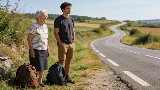 93-Year-Old Grandmother and Grandson Hitchhike Across France for Documentary RUSSPAIN.com