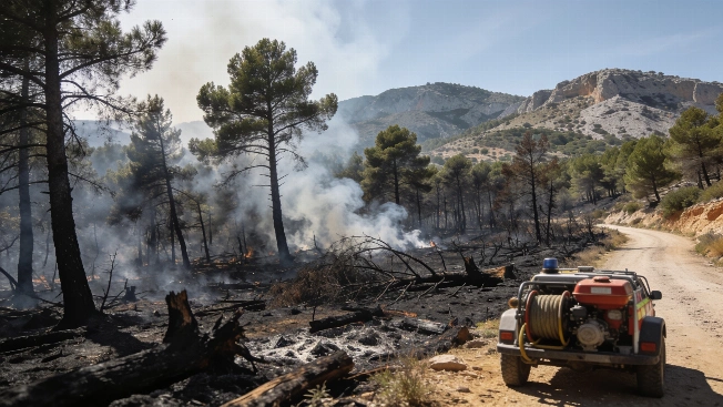 Night Rain Slows Wildfire Threat in Santa María de la Alameda RUSSPAIN.com