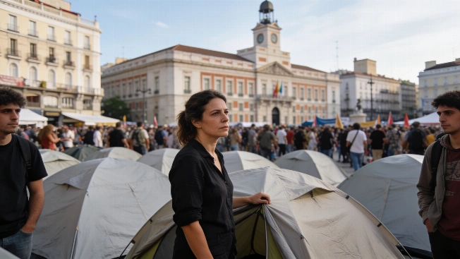 Madrid housing camp demands indefinite rental contracts RUSSPAIN.com