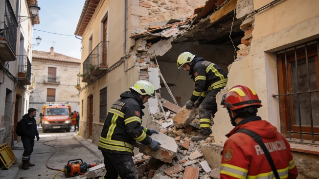 Fatal Building Collapse in Sariñena Leaves One Dead, Another Trapped RUSSPAIN.com