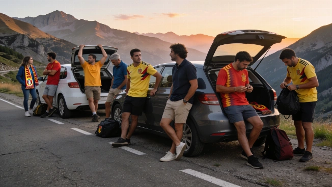 Ten Fans Drive Overnight to Back Sporting in Andorra RUSSPAIN.com