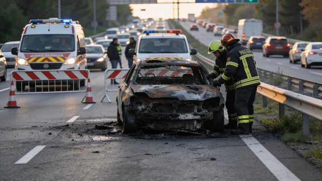 Car fire on Madrid ring road triggers traffic chaos and injuries RUSSPAIN.com