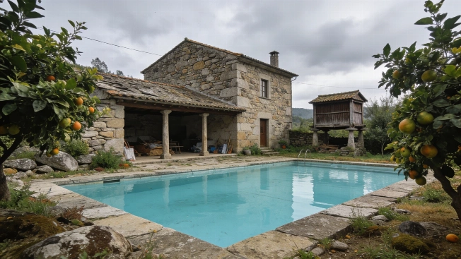 Stone House with Pool and Orchard Listed near Santiago for 330,000 Euros RUSSPAIN.com