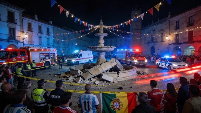 Fatal Collapse of Fountain During World Cup Festivities in Ciudad Rodrigo RUSSPAIN.com