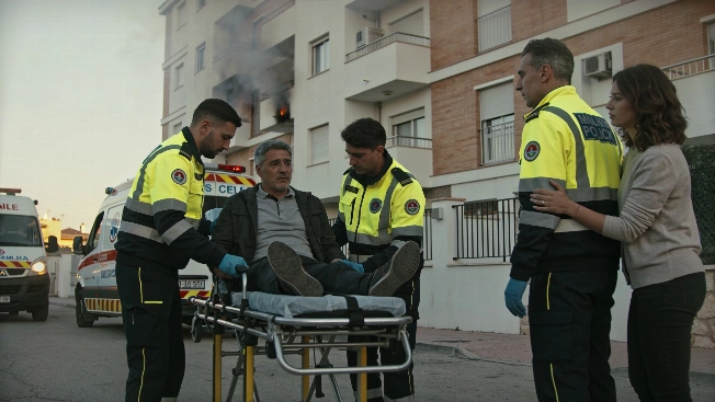 Sixteen Treated After Early Morning Apartment Fire in Silla RUSSPAIN.com