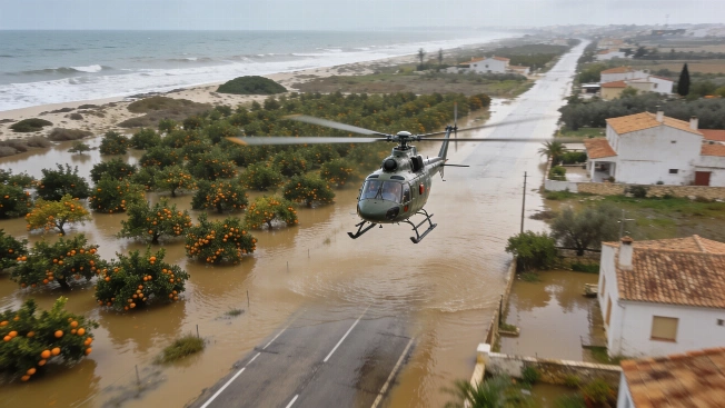 Helicopters rescue residents from flood-isolated Oliva coast RUSSPAIN.com