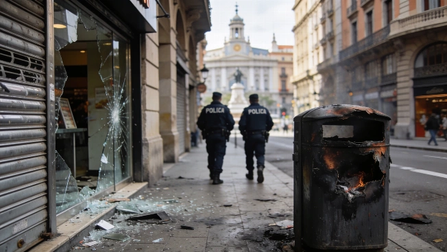 Barcelona unrest leaves 100 detained and 14 shops looted RUSSPAIN.com