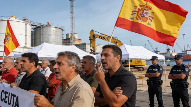 Ceuta residents protest new migrant camp near port district RUSSPAIN.com