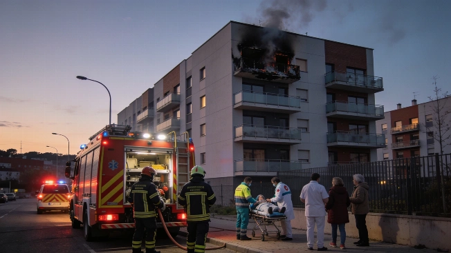 Eight Suffer Smoke Inhalation in Early Morning Tres Cantos Apartment Fire RUSSPAIN.com