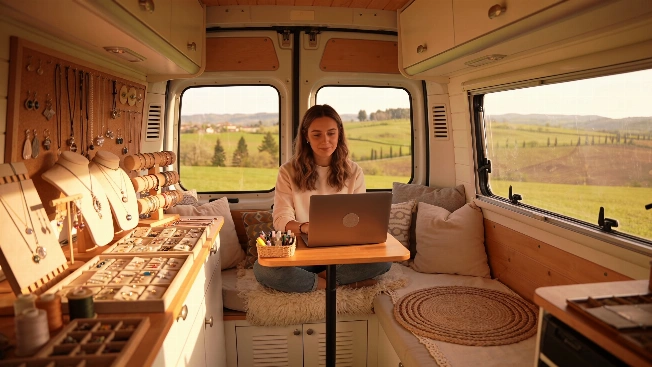 How One Young Woman Turned a Camper Van Into Her Home and Business RUSSPAIN.com