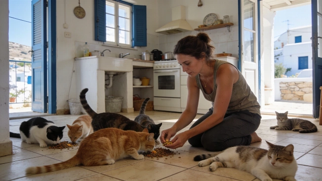 Greek Island Offers Free Housing to Volunteers Caring for Stray Cats RUSSPAIN.com