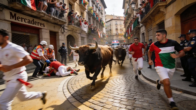 Tension and Injuries Mark Sixth San Fermín Bull Run in Pamplona RUSSPAIN.com