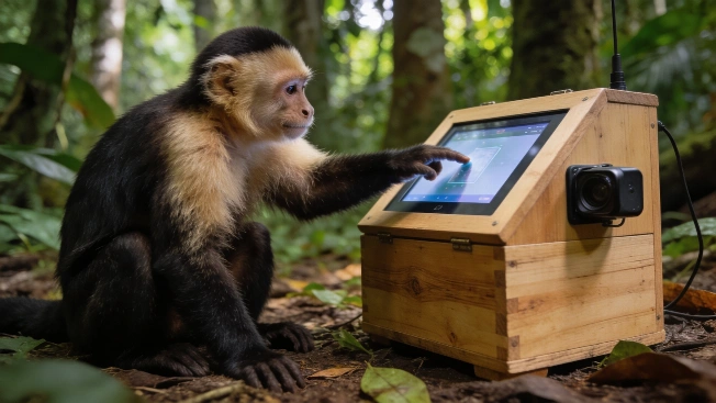 Wild Capuchin Monkeys Use AI Touchscreen for Food in Costa Rica RUSSPAIN.com