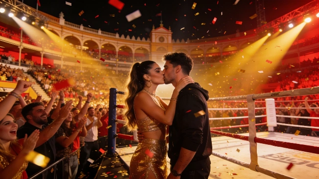 Aitana and Plex Spark Reaction with Kiss at La Velada del Año 6 RUSSPAIN.com