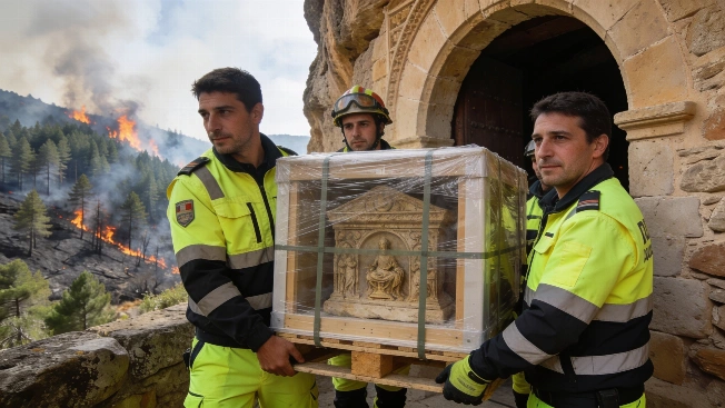 Historic Relics Evacuated as Wildfire Threatens San Juan de la Peña RUSSPAIN.com
