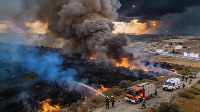 Wildfire in Burgohondo Forces Mass Evacuations in Ávila RUSSPAIN.com